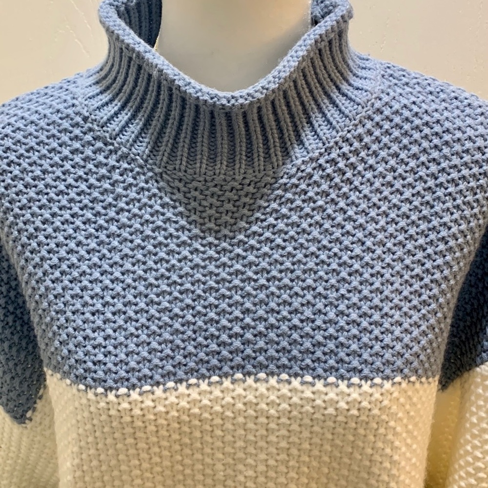 SAODIMALLSU SLOUCHY STYLE TURTLENECK STRIPED SWEATER - Picture 4 of 12